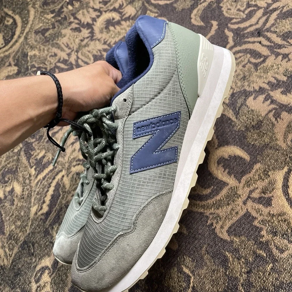 NEW BALANCE Classics 515SN3 Sage Green Navy Blue Running Shoes Mens Size 13